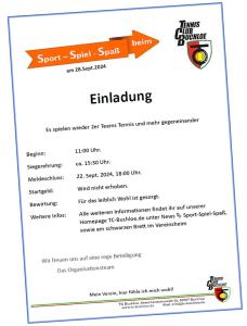 Sport, Spiel und Spaß verschoben auf den 29. September 2024